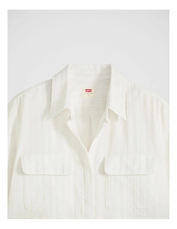 Elaine Utility Shirt in Cloud Dancer Dobby image 3