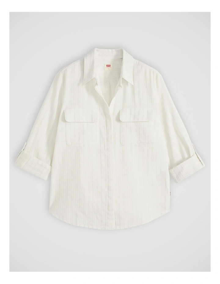 Elaine Utility Shirt in Cloud Dancer Dobby image 4