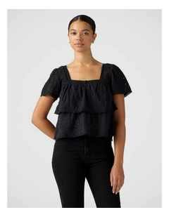 Dom Ss Lace Blouse Anthracite Night