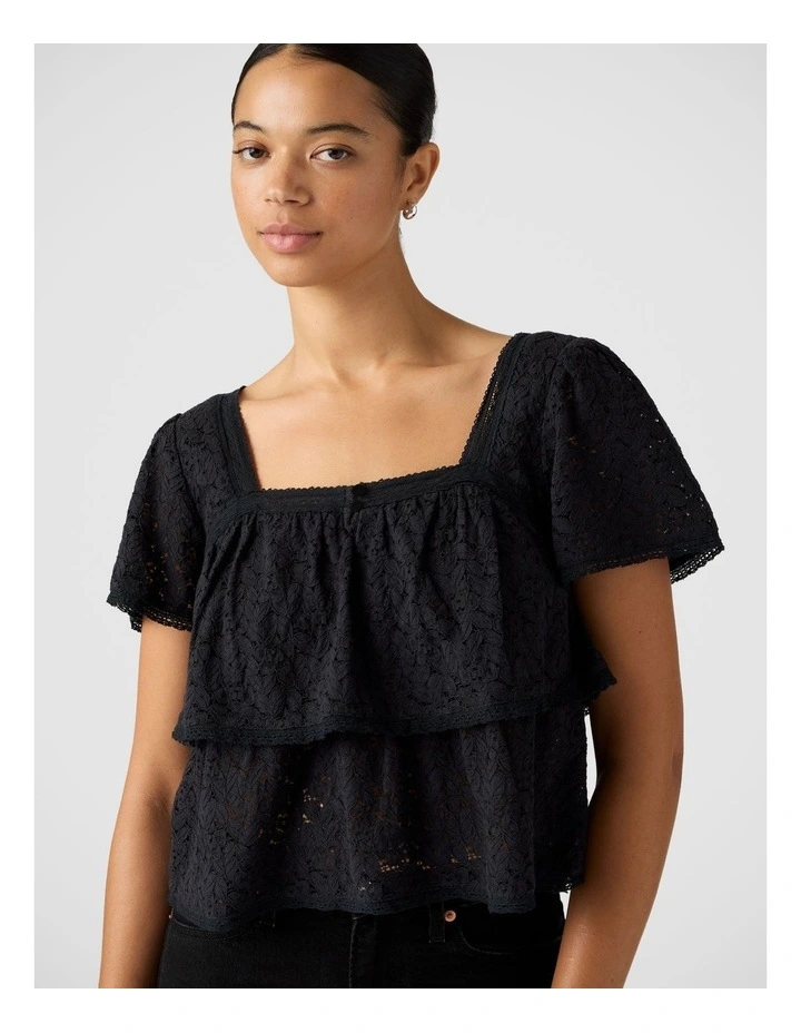 Dom Ss Lace Blouse Anthracite Night image 3