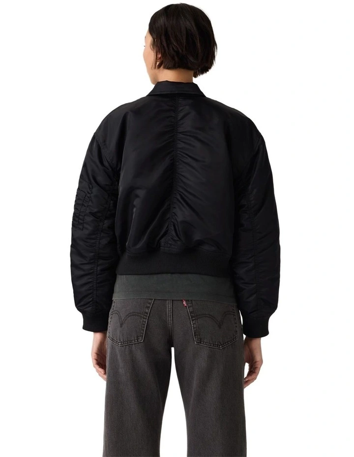 Bowie Cropped Bomber Jacket in Anthracite Night image 2