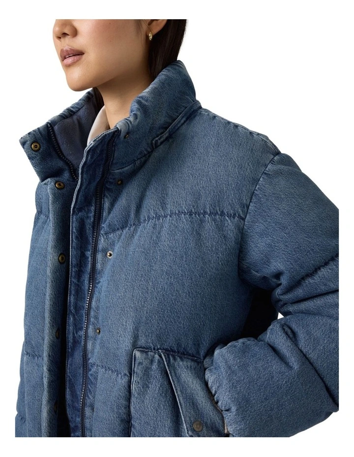 Western Bubble Short Puffer Jacket in City Worn image 4