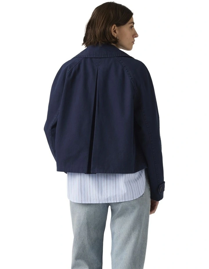 Bree Cropped Swing Trench Jacket in Nightwatch Blue image 2