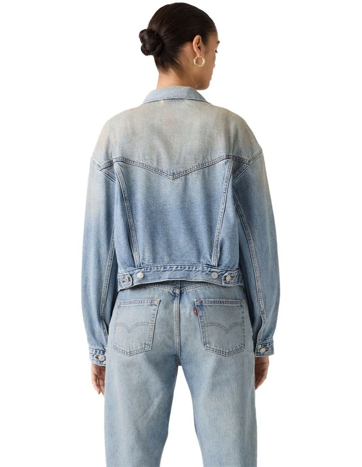Cropped '90s Trucker Jacket in Off Roading image 2