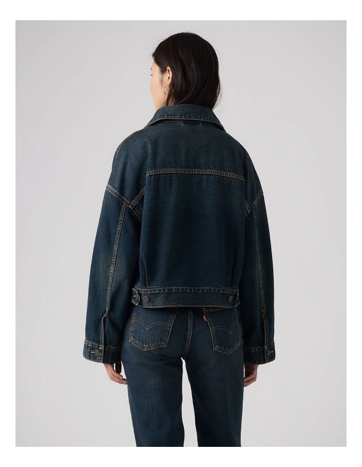 Loose Crop Trucker Jacket in High Vibration Trucker image 2
