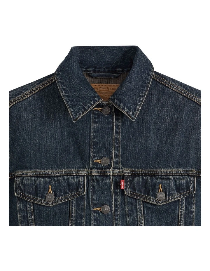 Loose Crop Trucker Jacket in High Vibration Trucker image 4