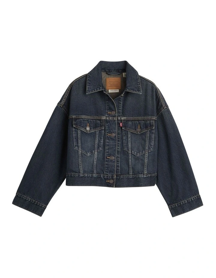 Loose Crop Trucker Jacket in High Vibration Trucker image 5
