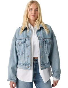 Loose Crop Trucker Jacket in Sunny Season