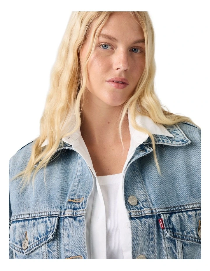 Loose Crop Trucker Jacket in Sunny Season image 3