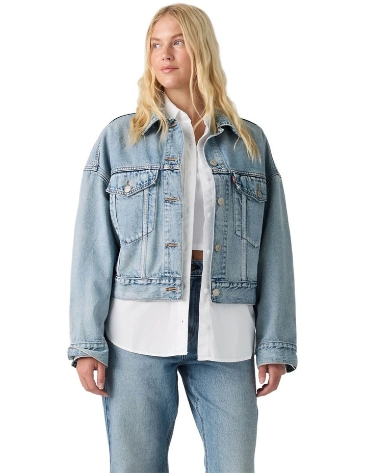 Loose Crop Trucker Jacket in Sunny Season image 4