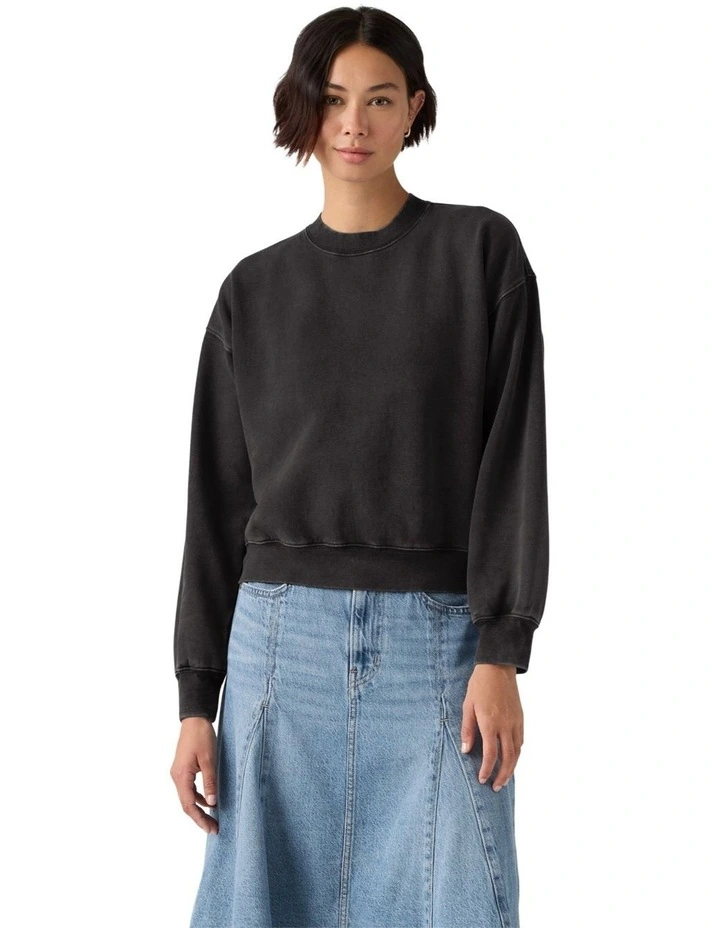 Vintage Boxy Sweatshirt in Jet Black image 1
