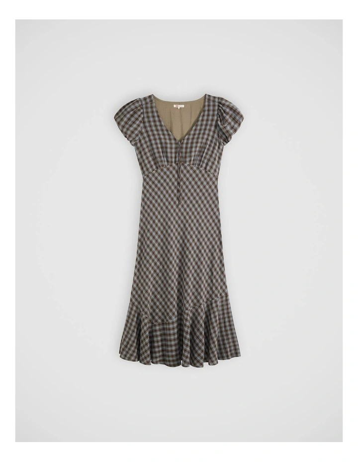 Lira Short-Sleeve Midi Dress in Adelaide Plaid Fallen Rock image 5