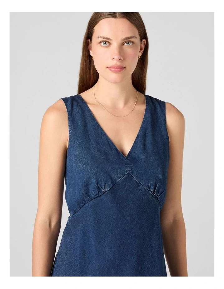 Brita Slip Dress in Dark Indigo image 3