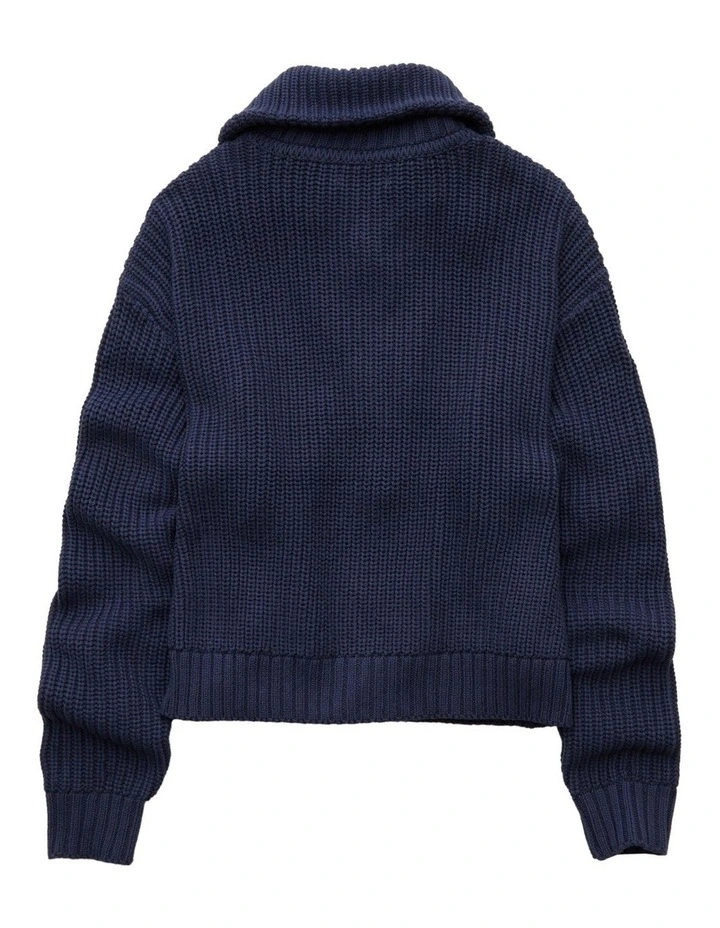 Half-Zip Pullover Sweater in Blue image 4