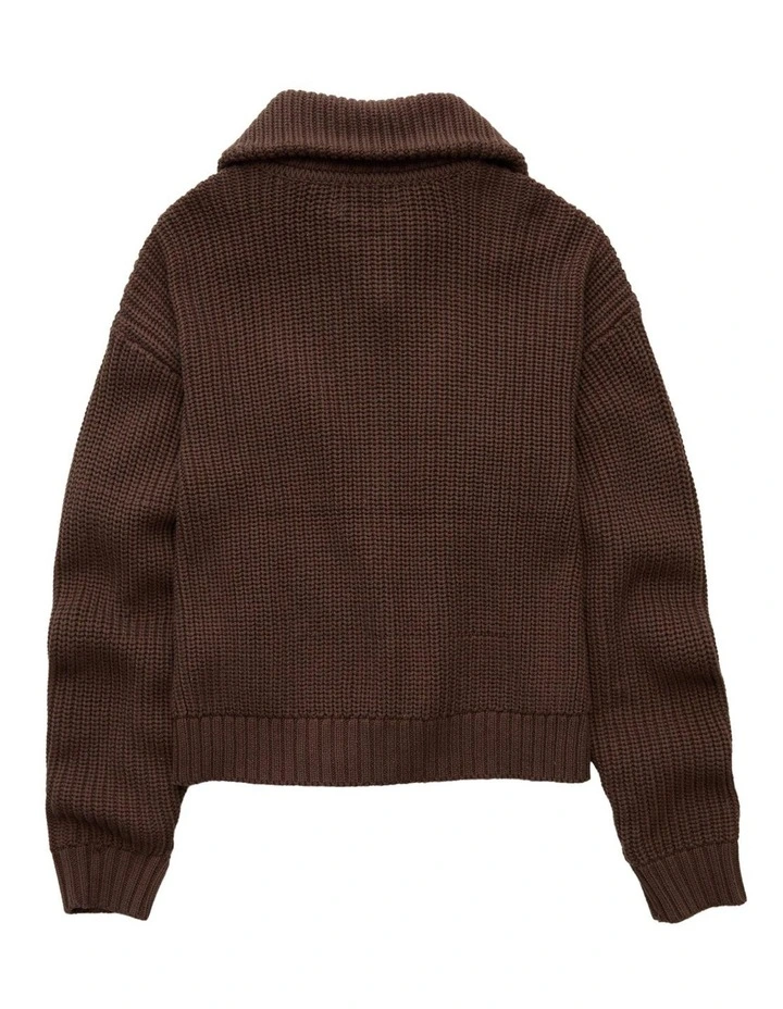 Half-Zip Pullover Sweater in Coffee image 4