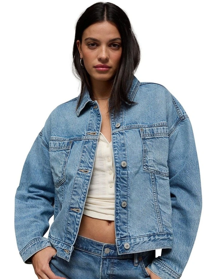 Denim Jacket in Light Wash image 1