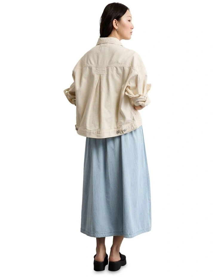 Denim Jacket in Cream image 2