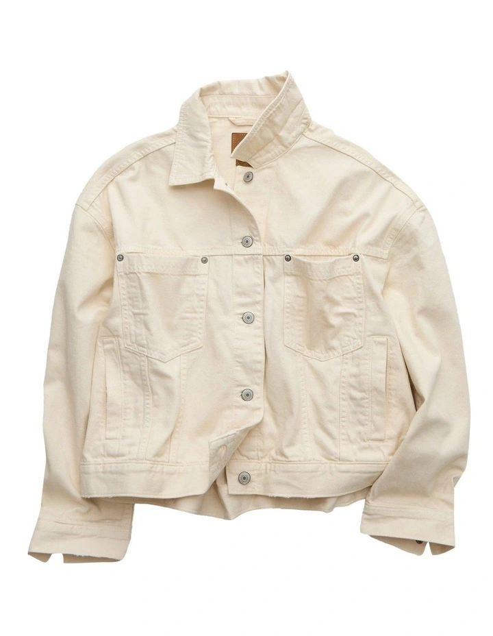 Denim Jacket in Cream image 3