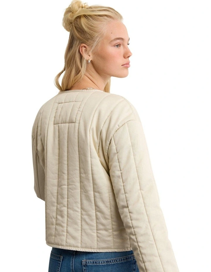 Quilted Jacket in Cream image 2