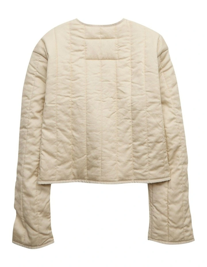 Quilted Jacket in Cream image 4