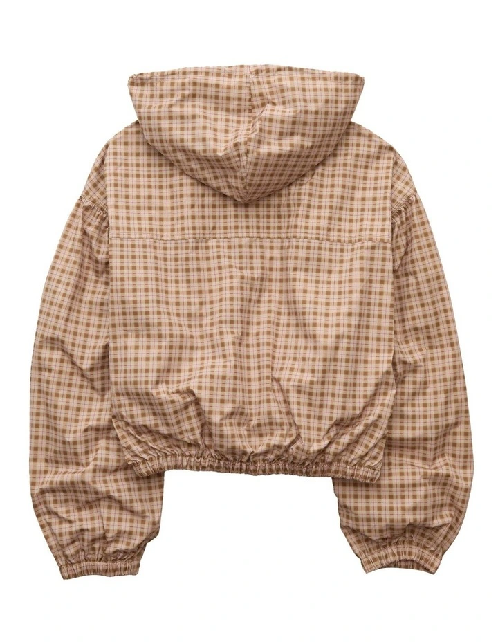 Cropped Windbreaker Jacket in Tan image 4