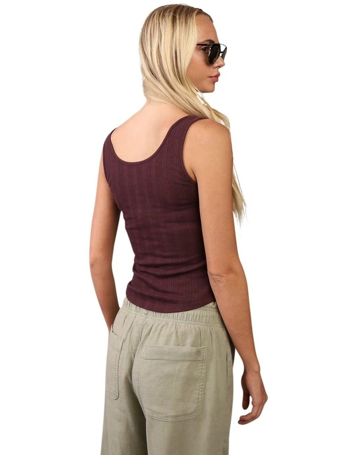 Pointelle Tank Top in Moonlight image 2