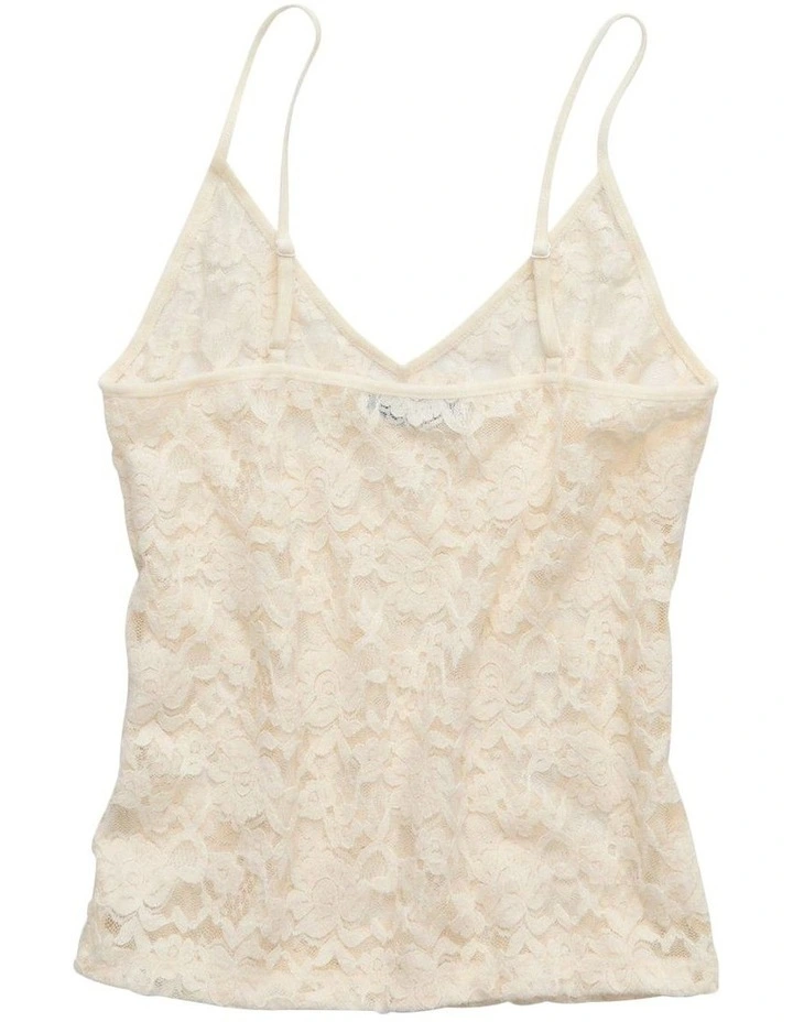 Velvet Trim Cozy Cami in Chalk image 4