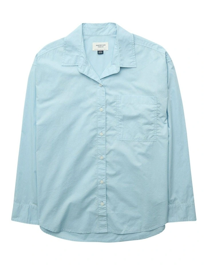 Perfect Button-Up Shirt in Light Blue image 3