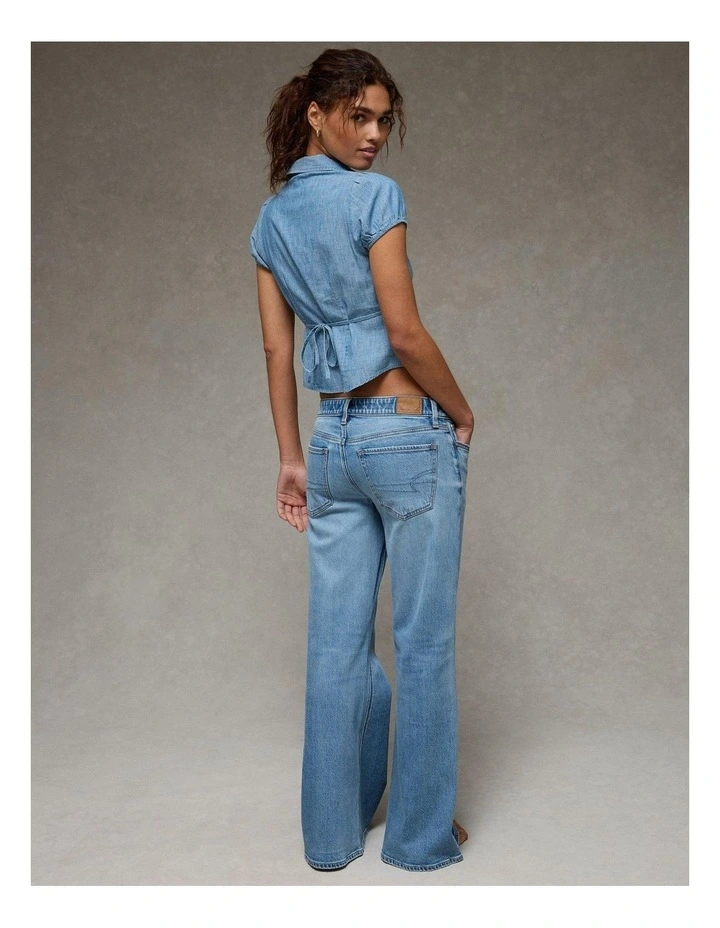 Short-Sleeve Button-Up Shirt in Medium Wash image 2