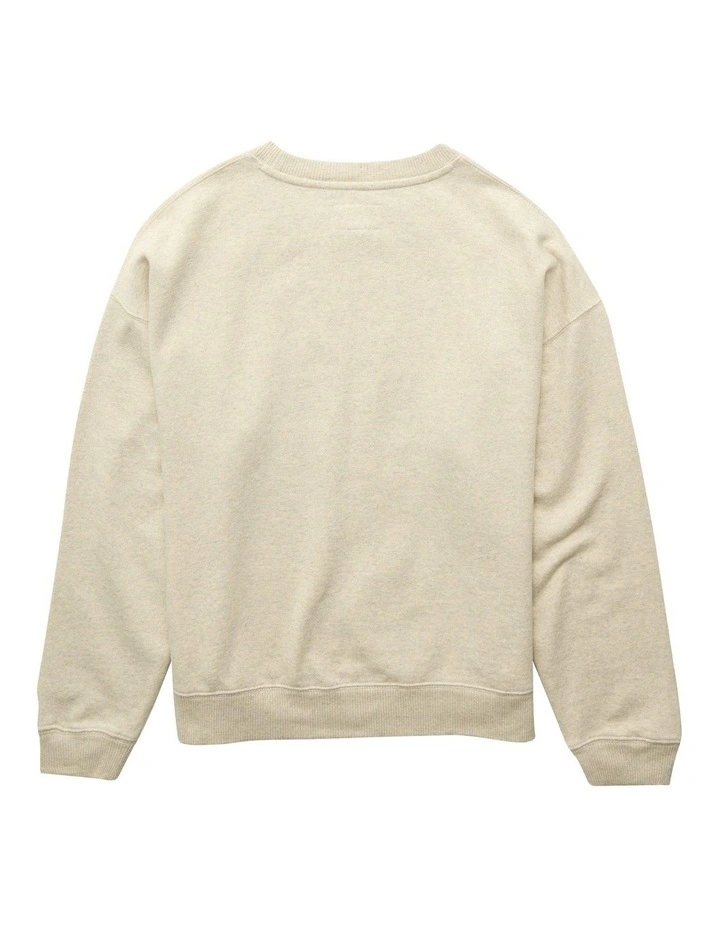 Velvet Graphic Crew Neck Sweatshirt in Oatmeal Heather image 4