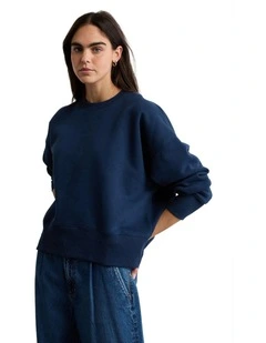 Everyday Luxe Oversized Sweatshirt in Dark Indigo
