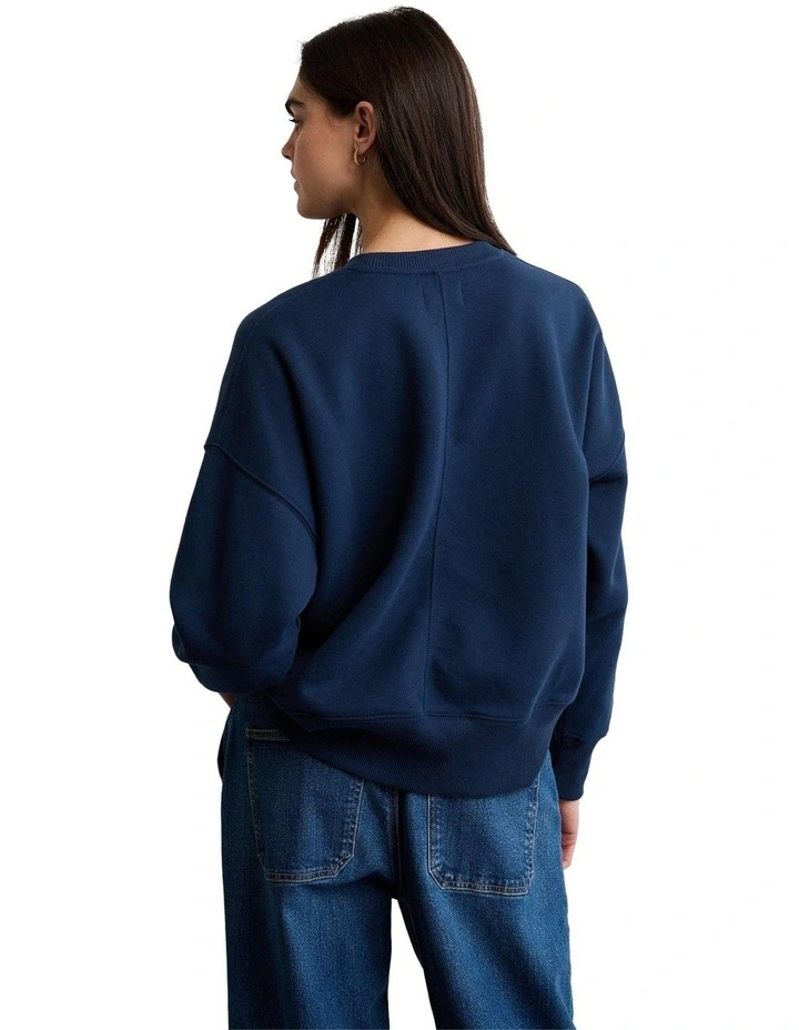 Everyday Luxe Oversized Sweatshirt in Dark Indigo image 2