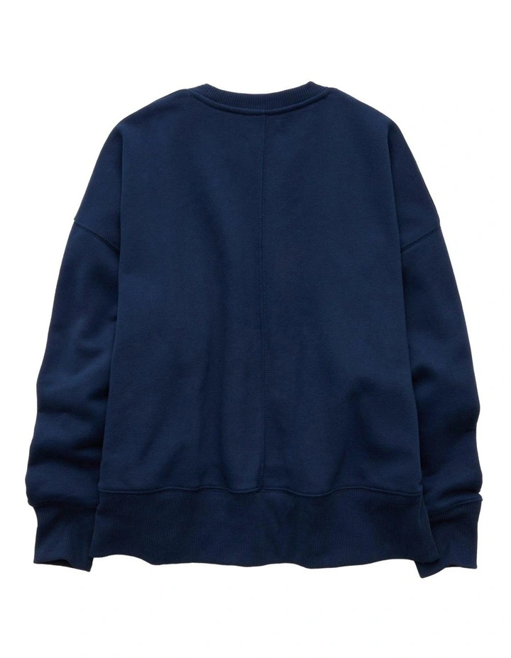 Everyday Luxe Oversized Sweatshirt in Dark Indigo image 4