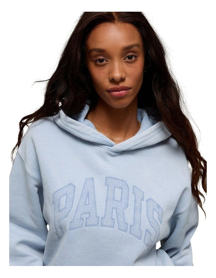 Everyday Luxe Graphic Hoodie in Blue image 1