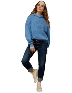 Everyday Luxe Graphic Hoodie in Powder Blue