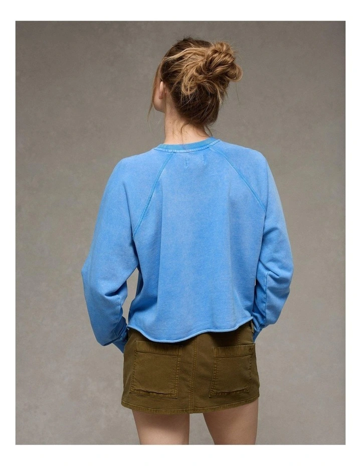 Cropped Cutoff Sweatshirt in Blooming Bright Blue image 2