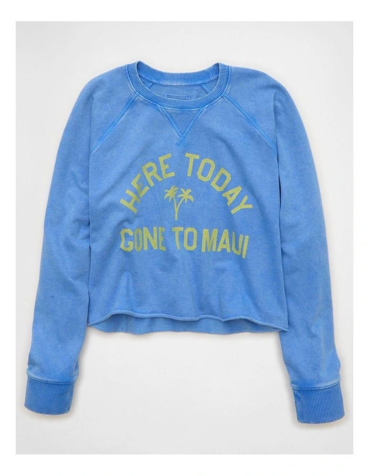 Cropped Cutoff Sweatshirt in Blooming Bright Blue image 3