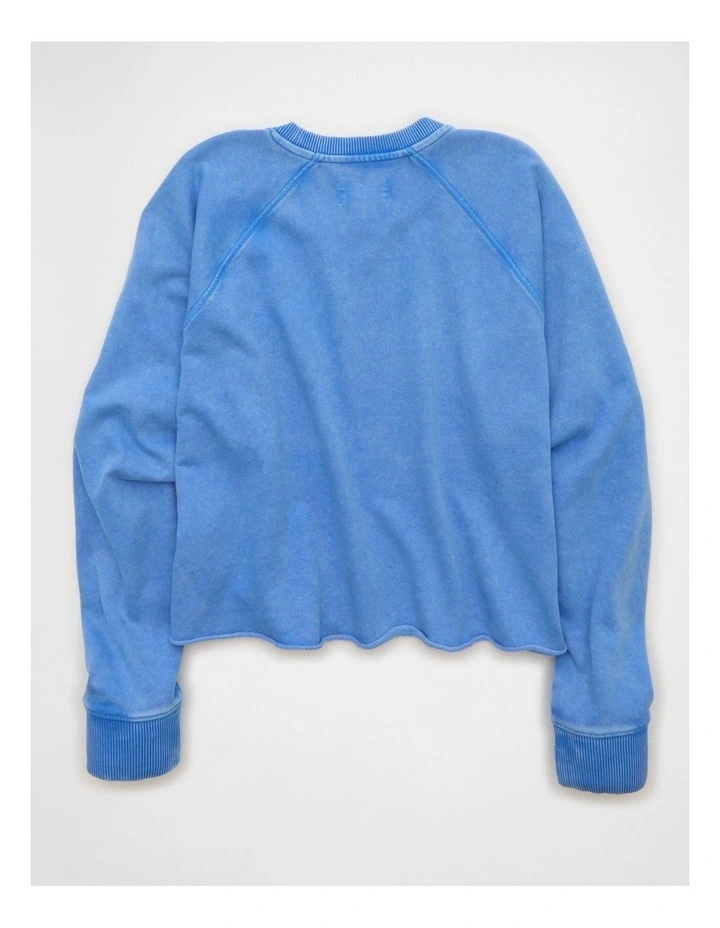 Cropped Cutoff Sweatshirt in Blooming Bright Blue image 4