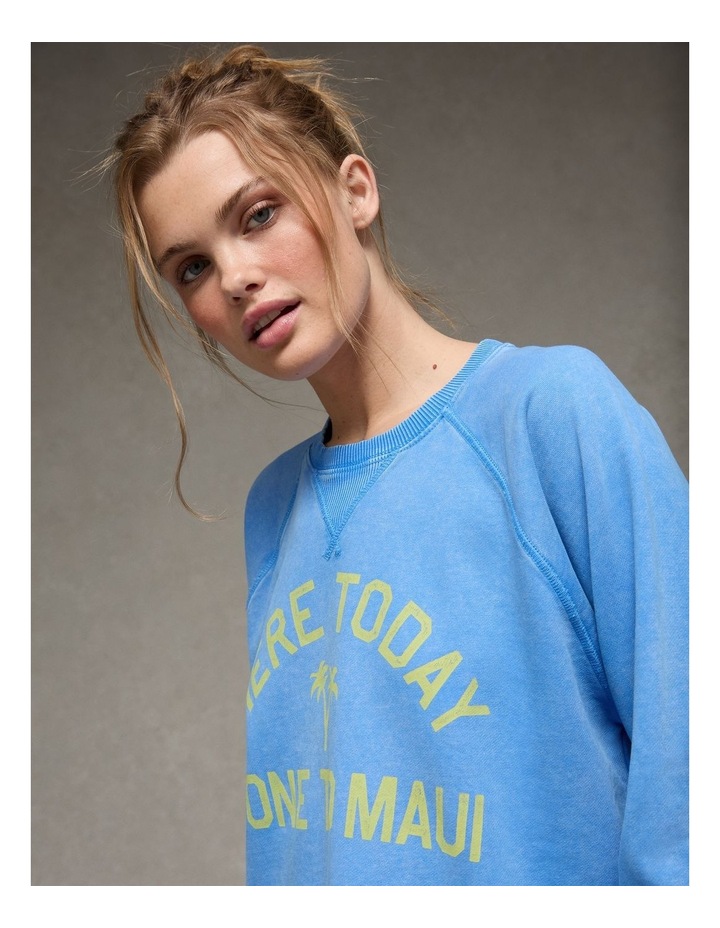 Cropped Cutoff Sweatshirt in Blooming Bright Blue image 7