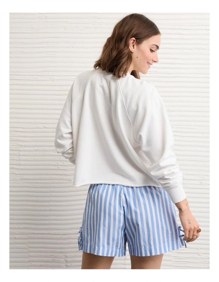 Cropped Cutoff Sweatshirt in Fresh White image 2