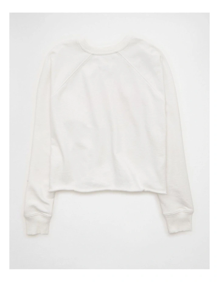 Cropped Cutoff Sweatshirt in Fresh White image 4