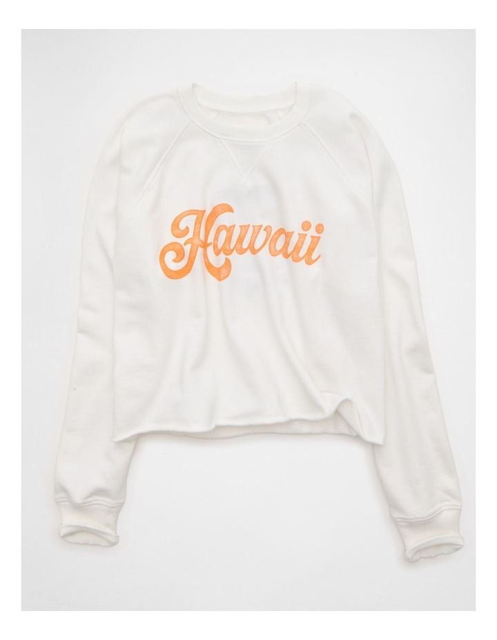 Cropped Cutoff Sweatshirt in Fresh White image 5