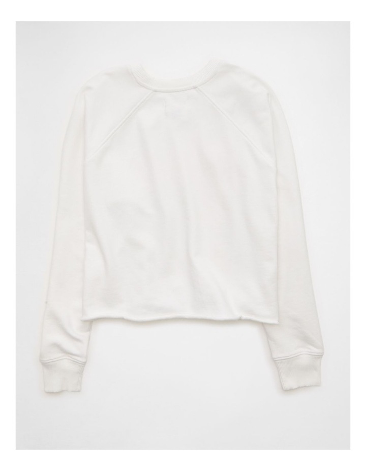 Cropped Cutoff Sweatshirt in Fresh White image 6