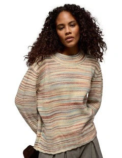 Oversized Faux Mohair Wide Cuff Sweater in Multi