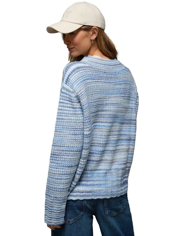 Oversized Faux Mohair Wide Cuff Sweater in Light Blue image 2
