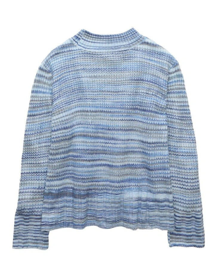 Oversized Faux Mohair Wide Cuff Sweater in Light Blue image 4