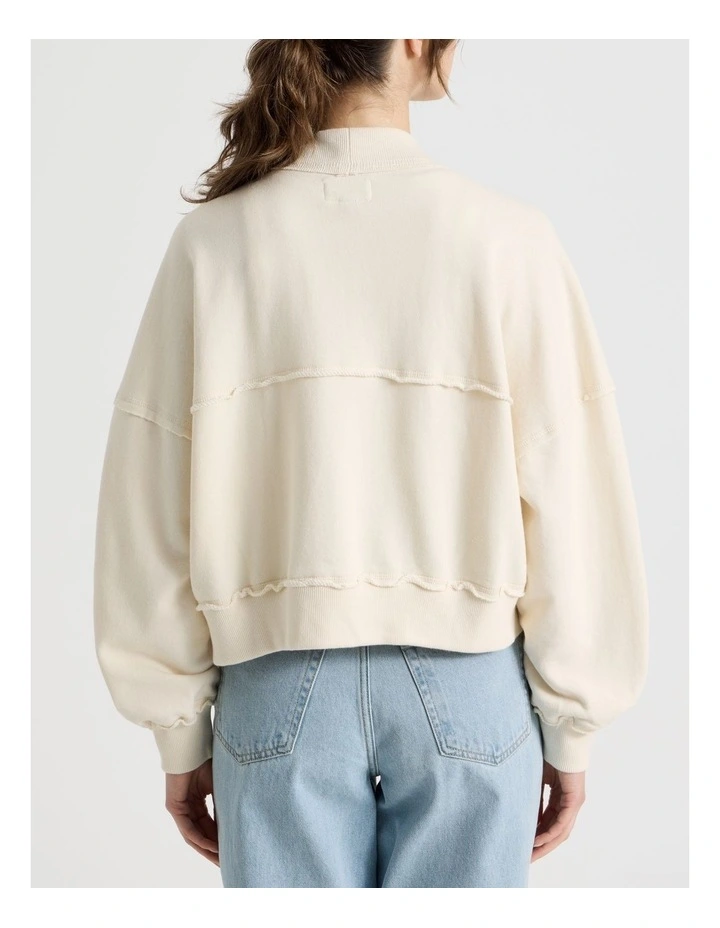 Saturday Fleece Cardigan in Cream image 3