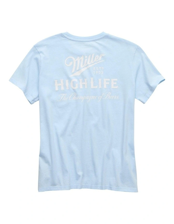 Miller High Life Everyday Graphic T-shirt in Light Blue image 4