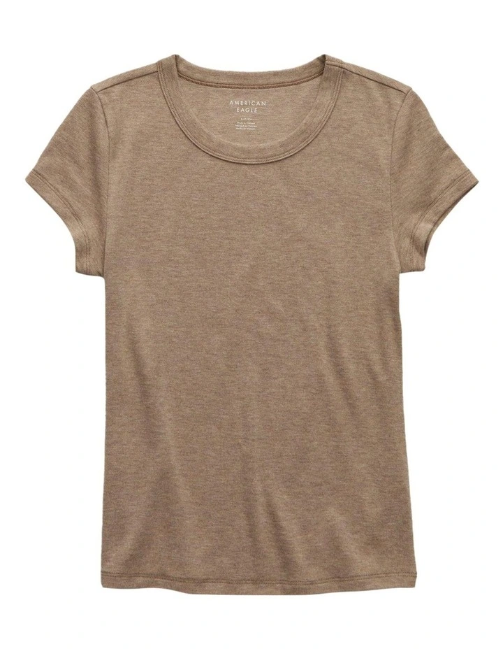 Hey Baby Tee in Brown image 3