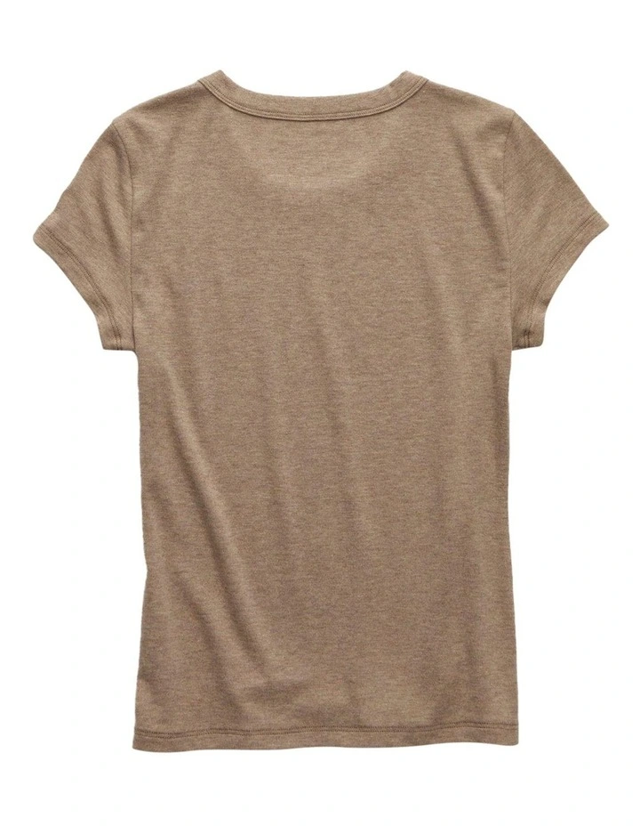 Hey Baby Tee in Brown image 4